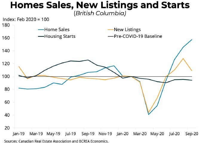 Home sales and starts in BC 