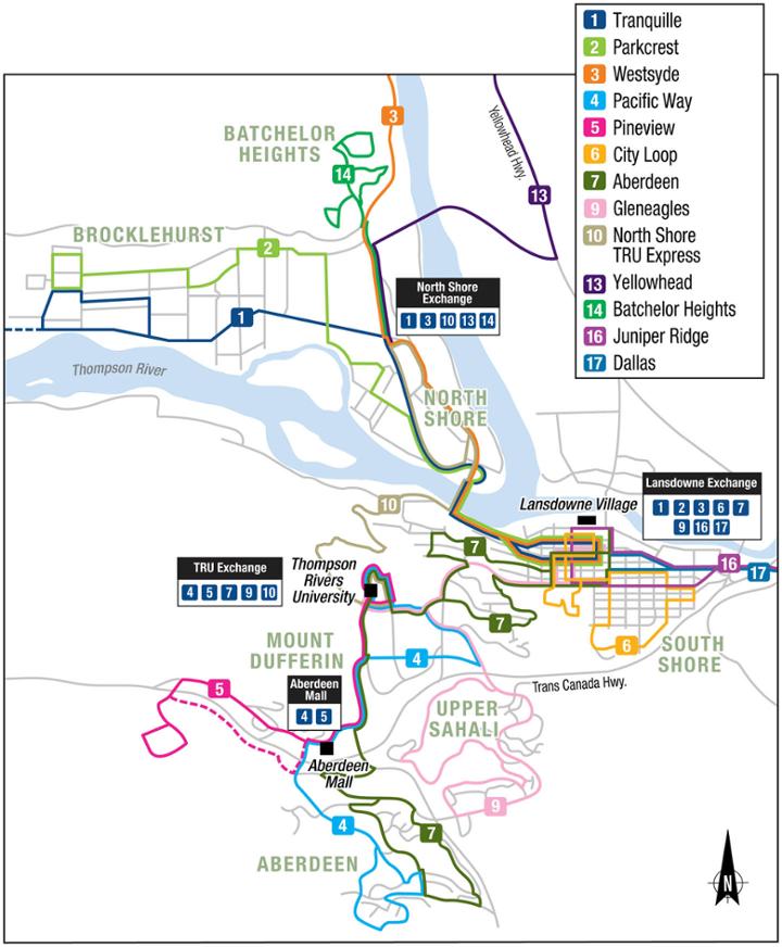 Kamloops Transit Routes